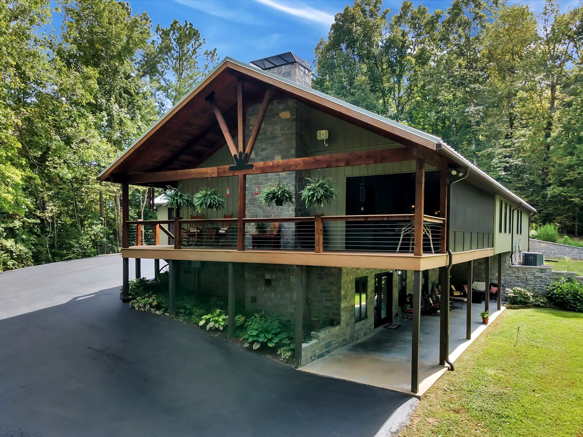 Woodland home with timber porch